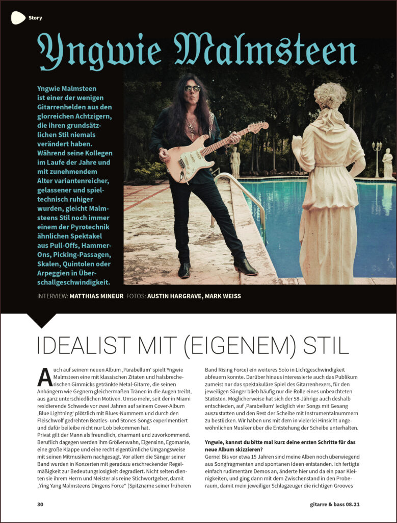 Seite 30 des Magazins "Gitarre&Bass" Ausgabe 8/2021