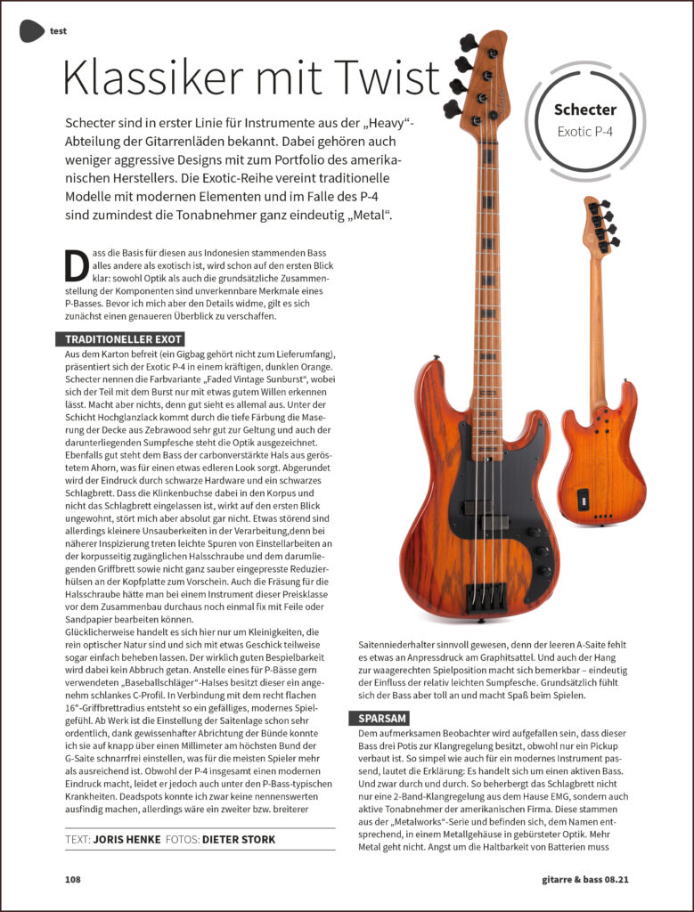 Seite 108 des Magazins "Gitarre&Bass" Ausgabe 8/2021